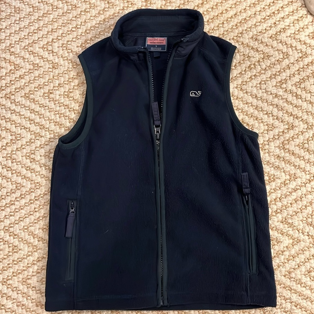 COPY - Size 5 Boys Vineyard Vines Fleece Vest Navy Blue